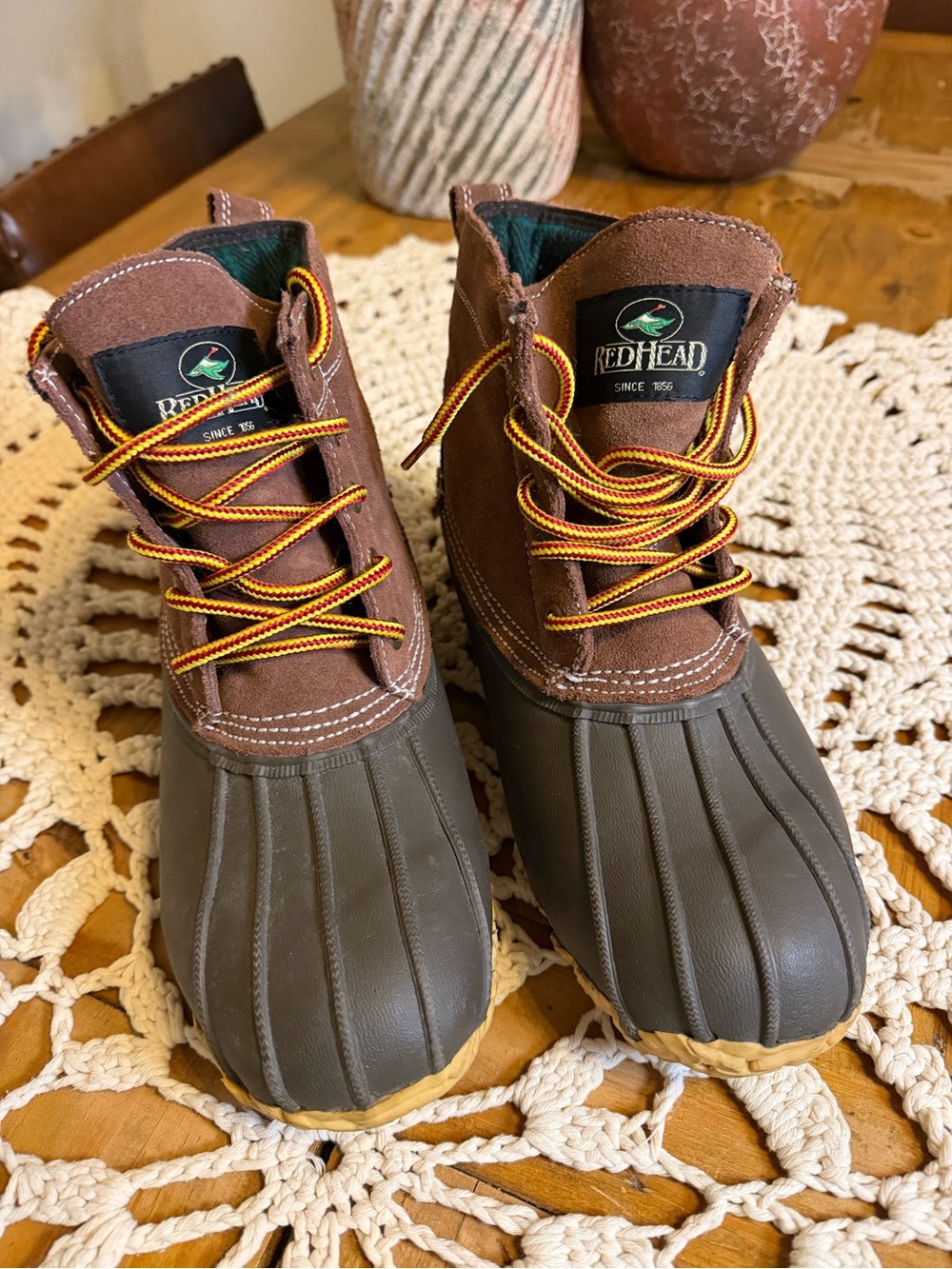 RedHead Men’s 8 Duck Boots 200g Thinsulate Brown Suede Rubber Insulated Hunting
